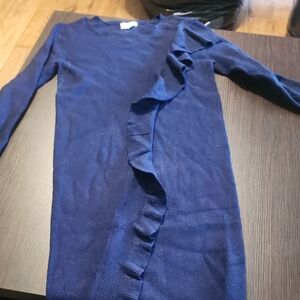 Elegant Navy Blue Ruffle Dress